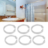 24Pcs Curtain Rings ABS Transparent O Shape Shower Curtain Hooks for Bathroom Shower Rod