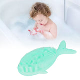Baby Bath Brush Cartoon Whale Shape Silicone Soft Hair Baby Bath Shampoo Massage Cleaning Shower Brush Kids Bath Toys Green
