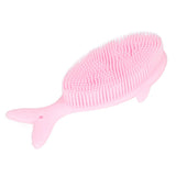 Baby Bath Brush Cartoon Whale Shape Silicone Soft Hair Baby Bath Shampoo Massage Cleaning Shower Brush Kids Bath Toys Pink