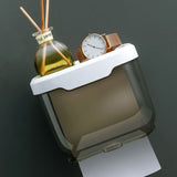 Wall Mounted Tissue Box Waterproof Durable Transparent Plastic Black Tissue Box for Bathroom 15.5×13×13cm/6.10x5.11x5.11in In Australia - Darrahopens