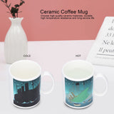 Ceramic Coffee Mug Heat‑Sensitive Color Changing Cup Hot Tea Milk Drinkware for Home Office