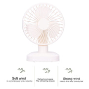 Table Fan Adjustable Portable Mini Fan 3‑Speeds Desktop Fan for Office Home USB Charging