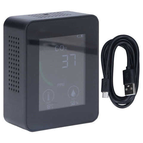 Bluetooth Carbon Dioxide Air Quality Monitor TVOC Tester 60 Day Data Storage Humidity Temperature Meter USB Power SupplyBlack In Australia - Darrahopens