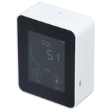 Bluetooth Carbon Dioxide Air Quality Monitor TVOC Tester 60 Day Data Storage Humidity Temperature Meter USB Power SupplyWhite