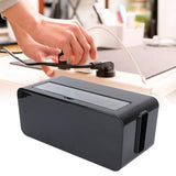 Power Socket Storage Box Safe Dustproof Socket Wire Organizer Plastic Box for Home MediumBlack
