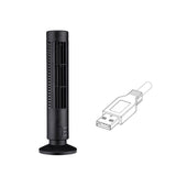 Mini USB Bladeless Tower Fan 2 Wind Speeds and Modes Standing Fan for Bedroom Living Room Home Office Black In Australia - Darrahopens