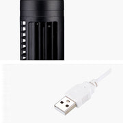 Mini USB Bladeless Tower Fan 2 Wind Speeds and Modes Standing Fan for Bedroom Living Room Home Office Black
