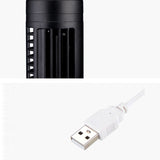 Mini USB Bladeless Tower Fan 2 Wind Speeds and Modes Standing Fan for Bedroom Living Room Home Office Black