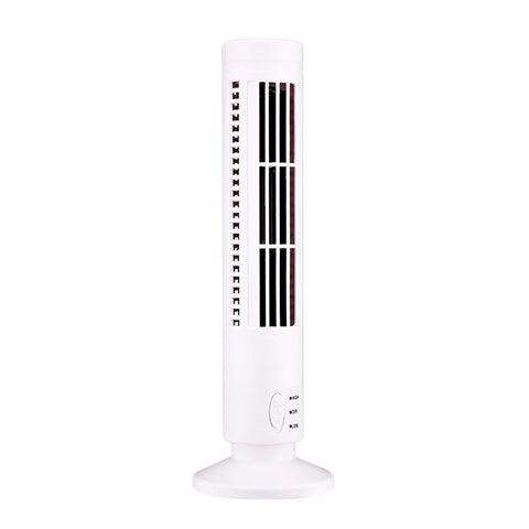 Mini USB Bladeless Tower Fan 2 Wind Speeds and Modes Standing Fan for Bedroom Living Room Home Office White In Australia - Darrahopens