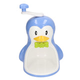 Shaved Ice Machine ABS Penguin Shape Blue Household Portable Manual Snow Cone Maker Machine with Container Kitchen Accessories