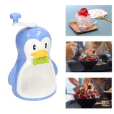 Shaved Ice Machine ABS Penguin Shape Blue Household Portable Manual Snow Cone Maker Machine with Container Kitchen Accessories