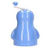 Shaved Ice Machine ABS Penguin Shape Blue Household Portable Manual Snow Cone Maker Machine with Container Kitchen Accessories