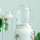 Mini Blender with Double Cup Retro Shake and Ice Crush Maker Countertop Juice Blender with Stainless Steel Blades CN Plug