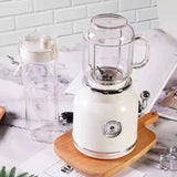 Mini Blender with Double Cup Retro Shake and Ice Crush Maker Countertop Juice Blender with Stainless Steel Blades CN Plug