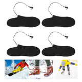 4 Pcs Electric Heated Insoles Foot Warmers USB Rechargeable High Temperature for Winter Outdoor Activities