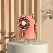 Misting Desk Fan Fortune Cat Shape Multifunction Nano Spray 3 Speeds Small Cooling Misting Fan for Home Office Travel Pink In Australia - Darrahopens