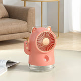 Misting Desk Fan Fortune Cat Shape Multifunction Nano Spray 3 Speeds Small Cooling Misting Fan for Home Office Travel Pink In Australia - Darrahopens
