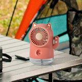 Misting Desk Fan Fortune Cat Shape Multifunction Nano Spray 3 Speeds Small Cooling Misting Fan for Home Office Travel Pink In Australia - Darrahopens