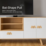 2 Sets Retro Style Handle Bat‑Shape Antique Furniture Hardware Handle for Wooden Cupboard Door