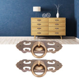 2 Sets 90mm Drawer Horizontal Handle Copper Antique Hollow Cabinet Handle Pull Furniture Parts