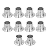 10Set Flanged Holder Base Thicken Stainless Steel Closet Rod Tube Bracket HardwaresΦ25
