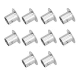 10Set Flanged Holder Base Thicken Stainless Steel Closet Rod Tube Bracket HardwaresΦ25