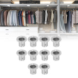 10Set Flanged Holder Base Thicken Stainless Steel Closet Rod Tube Bracket HardwaresΦ25