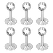 6Pcs Flanged Socket Stainless Steel Curtain Rod Brackets Wardrobe Pole Holder Hardware Fitting(22 AllPass ) In Australia - Darrahopens