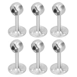6Pcs Flanged Socket Stainless Steel Curtain Rod Brackets Wardrobe Pole Holder Hardware Fitting(22 AllPass )