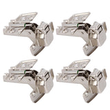 4Sets Hinges for Cabinet Kitchen W/Damping Buffer Door Bisagra Cold Rolled Steel HardwareBent Arm 11.3 x 7.2 x 3.6cm