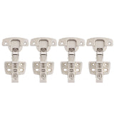 4Sets Hinges for Cabinet Kitchen W/Damping Buffer Door Bisagra Cold Rolled Steel HardwareBent Arm 11.3 x 7.2 x 3.6cm