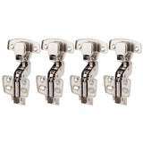 4Sets Hinges for Cabinet Kitchen W/Damping Buffer Door Bisagra Cold Rolled Steel HardwareBent Arm 11.3 x 7.2 x 3.6cm