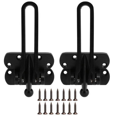 2Set Aluminum Alloy Antitheft Door Buckle Safety Chain Atype Bolt Anti Lock Insurance(black ) In Australia - Darrahopens
