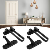 2Set Aluminum Alloy Antitheft Door Buckle Safety Chain Atype Bolt Anti Lock Insurance(black )
