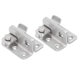 2 Sets Manual Door Bolt Stainless Steel PunchFree Bolt Lock Wardrobe Bathroom Door Accessories