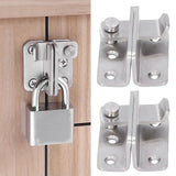 2 Sets Manual Door Bolt Stainless Steel PunchFree Bolt Lock Wardrobe Bathroom Door Accessories