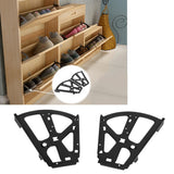 Shoes Cabinet Hinge 2-Layer Flip Turning Rack Cold Rolled Steel Furniture Accessory Black