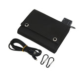 25W 5V Foldable Solar Charger Kit 8 Fold Solar Panels with 1 to 3 USB Charging Cable and Climbing Buckle for Outdoor