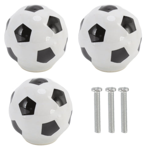 3 Set Football Cabinet Knobs Ball Sports Theme Single Hole Drawer Ceramic Handle Pulls for Cupboard Wardrobe In Australia - Darrahopens