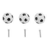 3 Set Football Cabinet Knobs Ball Sports Theme Single Hole Drawer Ceramic Handle Pulls for Cupboard Wardrobe