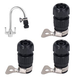3pcs Tap Connector Adapter PP Stainless Steel Home Water Hose Accessories for Garden Car Washing with Clamp 16‑18 Outer Diameter