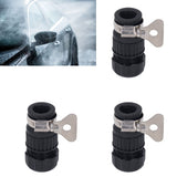 3pcs Tap Connector Adapter PP Stainless Steel Home Water Hose Accessories for Garden Car Washing with Clamp 16‑18 Outer Diameter