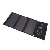 21W Foldable Solar Panel Charger Black Portable Solar Phone Charging Panels with Dual USB Port for Outdoor Hiking Camping