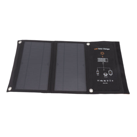 15W Monocrystalline Solar Panel Charger Dual USB Foldable Solar Charging Pack Outdoor Phone Power Bank Black In Australia - Darrahopens