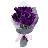 Rose Bouquet Artificial Fake Soap Flower Bunch for Wedding Ceremony Valentine's Day GiftPurple In Australia - Darrahopens