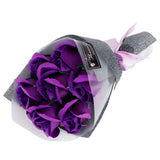 Rose Bouquet Artificial Fake Soap Flower Bunch for Wedding Ceremony Valentine's Day GiftPurple In Australia - Darrahopens