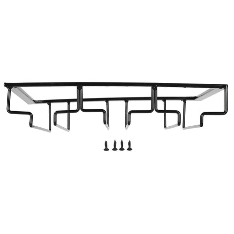 Wine Glass Rack Under Cabinet Stemware Holder Storage Hanger Metal Organizer for Bar Kitchen3 Slot 30x22.5cm Black In Australia - Darrahopens