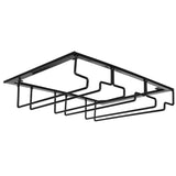 Wine Glass Rack Under Cabinet Stemware Holder Storage Hanger Metal Organizer for Bar Kitchen3 Slot 30x22.5cm Black In Australia - Darrahopens