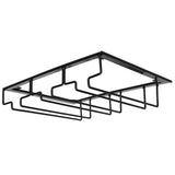 Wine Glass Rack Under Cabinet Stemware Holder Storage Hanger Metal Organizer for Bar Kitchen3 Slot 30x22.5cm Black In Australia - Darrahopens