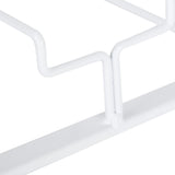Wine Glass Rack Under Cabinet Stemware Holder Storage Hanger Metal Organizer for Bar Kitchen3 Slot 30x22.5cm White